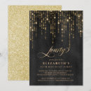 Buscar fiesta glamorosa invitaciones de cumpleaños Purpurina de oro