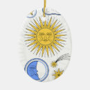 Buscar sol y luna adornos Azul