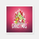 Buscar árbol navidad verde y rojo servilletas Tipografía de navidad