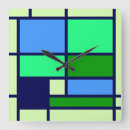 Buscar estilo mondrian relojes de pared Rectángulos