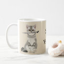 Buscar gato gris y blanco tazas Gatos