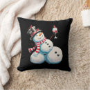 Buscar muñeco de nieve divertido cojines Festivo