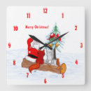Buscar árbol navidad cuadrados de relojes de pared Conejo