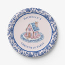 Buscar damask platos Azul
