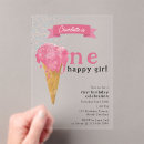 Buscar helado de fresa invitaciones Chica