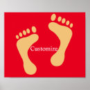 Buscar huellas en la arena posters Descalzo