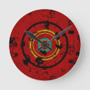 Buscar psicodélico relojes de pared Rojo