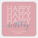 Buscar feliz cumpleaños en rosa pegatinas Elegante