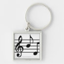 Buscar notas musicales negras llaveros Blanco y negro
