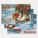 Buscar retro christmas papel de regalo Nieve