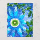 Buscar flores azules brillantes postales General y unisex
