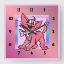 Buscar gato del dibujo animado relojes de pared Para todos
