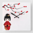 Buscar geisha relojes de pared Kokeshi