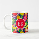 Buscar fruta tropical tazas Monograma