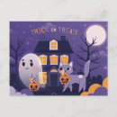 Buscar fantasmas de halloween postales Truco o trato