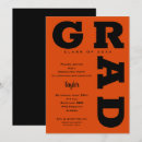 Buscar naranja y negro invitaciones Graduado