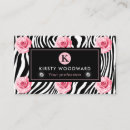 Buscar cebra rosada tarjetas de visita Monograma