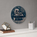Buscar cráneo blanco y negro relojes de pared Macabro