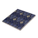 Buscar azul y oro azulejos Elegante