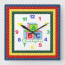 Buscar amarillo rojo y azul relojes de pared Cualquier niño