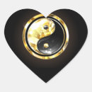 Buscar yin yang corazon pegatinas Oro
