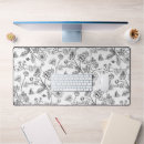 Buscar estampados flores de alfombrillas de raton Blanco y negro