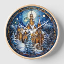 Buscar árbol la noche de relojes de pared Estrellas