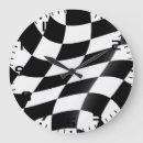 Buscar bandera a cuadros relojes de pared Blanco y negro