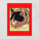 Buscar pinturas del gato del vintage postales Gatos