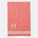 Buscar coral y blanco paños de cocina Moderno