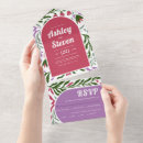 Buscar retro colorido boda invitaciones Floral