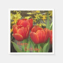 Buscar tulipán rojo servilletas Cumpleaños