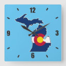 Buscar bandera a cuadros relojes de pared Cuadrado