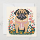 Buscar pug tarjetas Floral