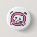 Buscar cráneo del dibujo animado chapas Rosa