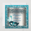Buscar máscara azul del carnaval invitaciones Fiesta