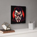 Buscar rojo sangre relojes de pared Negro