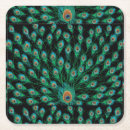 Buscar plumas del pavo real posavasos Negro