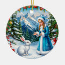 Buscar conejo blanco adornos Navidad
