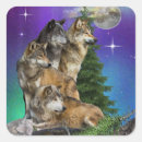 Buscar lobo y luna pegatinas Fantasía