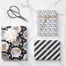 Buscar estrellas blancos y negros papel de regalo Navidades