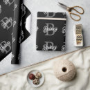 Buscar monograma papel de regalo Negro