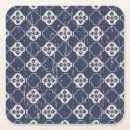 Buscar flores del vintage posavasos Azul