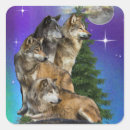 Buscar lobo y luna pegatinas Fantasía