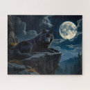 Buscar luna del lobo puzzles Negro