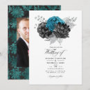 Buscar negro y turquesa invitaciones General y unisex
