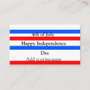 Buscar independencia tarjetas de visita 4 º de julio