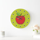 Buscar manzana del profesor relojes de pared Rojo