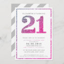 Buscar 21 años de edad veintiún invitaciones Tipografía