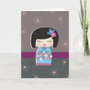 Buscar muñeca del kokeshi tarjetas Flores